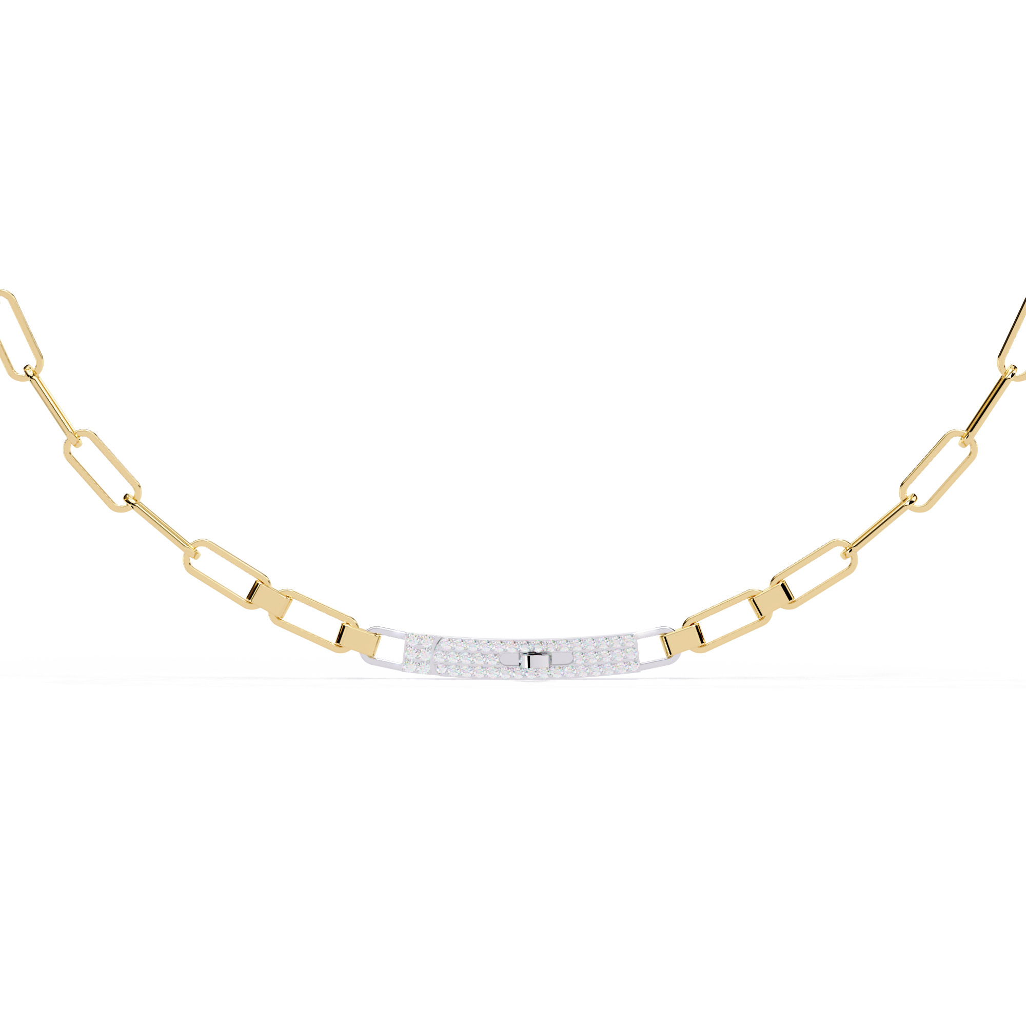 Solitairekart 0.43ct Linear Link Natural Diamond Chain Necklace-HI Color, VS-SI Clarity